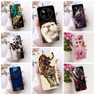 Clear Casing For Honor X60 Pro Cover Case Cute Cat Fashion Butterfly 2D Painted Phone Case BRP-AN00