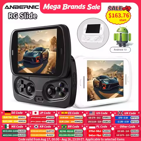 Anbernic RG Slide Handheld Game Console Android 4.7" LTPS In-Cell Screen Capacitive Joystick WIFI Bl