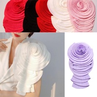 1Pc Fashion Flower Patches For Clothes Appliques Artificial Rose Pleated Big Flower Patches For Gown