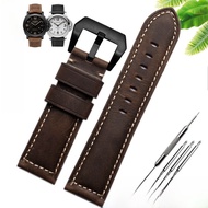 สายนาฬิกาหนังแท้สำหรับ Panerai PAM111 441 สายหนัง Mad Horse สำหรับผู้ชาย สายนาฬิกาหนังแท้แบบมีสายรัด