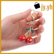 JY.YH 1 Piece Crystal Rhinestone Cute Fruit Female Bag Pendant Red Cherry Keychain