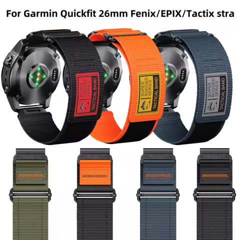 QuickFit 26mm Nylon Strap For Garmin Fenix 7X Pro 6X Pro/Epix Pro Gen 2/Fenix 5XPlus Tactix Braided 