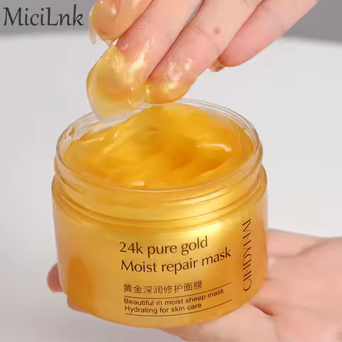 24k Pure Gold Moist Repair Mask Face Cream Collagen Anti-Wrinkle Sleeping Mask Whitening Moisturizin
