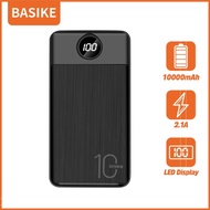 Powerbank 10000Mah Basike Keluaran Usb Ganda Indikator Baterai Led