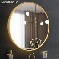 [readystock]㍿✟♙DEKO Round Mirror Gold Circle Wall Mirror Vanity Mirror Makeup Mirror Deco Kaca Cermin Bathroom Mirror IK