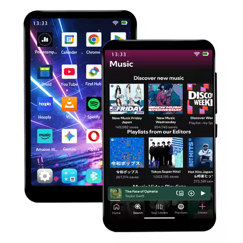 Famue BF61Ultimate 4'' MP4 Player Android 13 WiFi Bluetooth Media Player Play Store Download Spotify