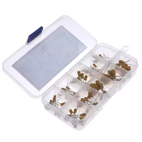 100Pcs 10Value 16V 1uF-100uF Tantalum Capacitor Assorted Kit Box