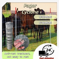 Pagar Cyclone 50meter 4/5Kaki Pagar Kambing Cyclone Fence Galvanised Pagar Cyclone Pagar Lembu