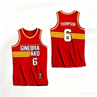 Unisex Barangay Ginebra Thompson Number 6 9 PBA Basketball Jersey Ginebra Ako Quick Dry Mesh Sports 