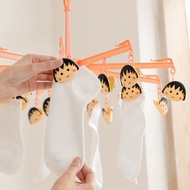 櫻桃小丸子折疊式曬衣夾組18P-正版授權 造型夾子 晾衣夾 曬衣架
