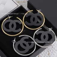 Hollow out25Large Hoop Earrings for Women Simple Double C Acrylic Light Luxury Large Hoop Wholesale 
