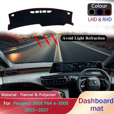Car Dashboard Cover for Peugeot 3008 P64 e-3008 2025~2027 Liner Anti-Slip Mat Sunshade Dashmat Carpe