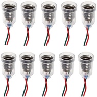 10 Pek Pemegang Mentol Kecil LED E10 dengan Soket Wayar untuk Aksesori Ujian Elektrik Litar Eksperim