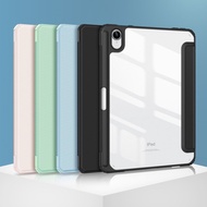 Case iPad Mini 6 Mini 7 Hardcase Clear Cover Casing Flip Pen Holder Pencil Slot Premium Soft Leather