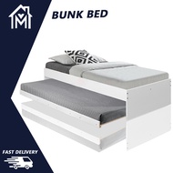 ISTER Classic Wooden Single Bed frame with drawers / Pull Out Bed / Bedframe with headboard