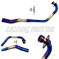SUZUKI BELANG150 BELANG R150 TITANIUM BLUE MUFFLER EXHAUST PIPE MANIFOLD 51MM EKSOZ EKZOS RACING STA