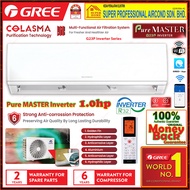 Gree 1.0hp Inverter Air Conditioner GWC09AGCXB-K6DNA2B/I ((Wifi Smart Control)) Pure Master Series R32 Premium Inverter COLASMA (ion) Purification Technology