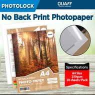 QUAFF Photo Paper 250GSM A4 No Back Printing A4 Paper