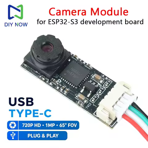 ESP32-S3 Development Board Camera Module 720P UVC USB Type-C Cable Plug Play 65 Degrees 1MP for Face