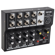 1 PCS Professional Sound Audio Mixer Black 8 Channel 48V Phantom Power Reverb Mixing Console USB Pla