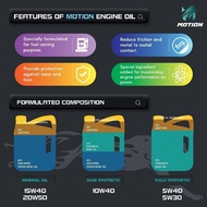 MOTION API SP Semi Synthetic Engine Oil Car Lubricant (10W40/3L/4L)
