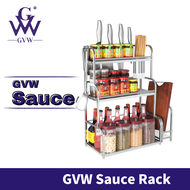 GVW Stainless Steel Sauce Spice Rack Seasoning Multipurpose Organizer Kitchen Storage Shelf Rak Sos