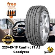 TAYARGO:  225/45-18 F1 Assymetric 3 Run flat Goodyear New  Tyre Tayar Kereta Murah 225/45-18  Rim 18