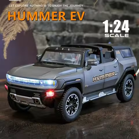 1:24 HUMMER EV New Energy Car Alloy Model Diecasts Metal Off-road Vehicles Car Model Simulation Soun