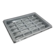 速凍餃子盒一次性商用151820格加厚水餃打包盒塑料透明外賣餛飩盒