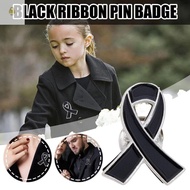 WAY Black Ribbon Pin, Awareness Breast Cancer Funeral Ribbon Badge Brooch, Sweet Skin Cancer Melanom