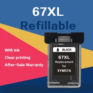 HP 67 สีดำ HP 67XL หมึก HP67XL ตลับหมึกรีฟิลเข้ากันได้สำหรับ HP 67 XL 1255 2724 2725 2722 2723 2752