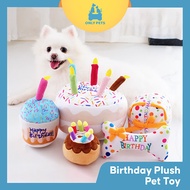 ONLY PETS Birthday Cake Doll Dog Toy Squeaky Plushie Sound