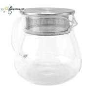 Heat Resistant Coffee Pot Hand Brewing Coffee Pot Steel Cover Transparent Sharing Pot Glass Brewing 