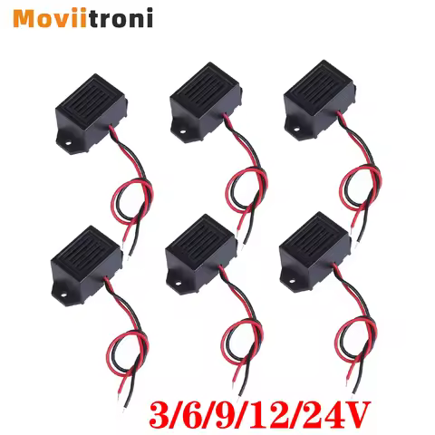5PCS Mini Buzzers with Leads - 3/6/912/24V 400Hz Morse Code Mechanical Electronic Components