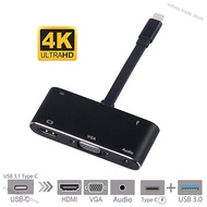 infinix.trade.store USB C to HDMI Adapter 4K 5 in 1 Type-C to HDMI/VGA/ Audio/USB 3.0 Port+USB C Fem