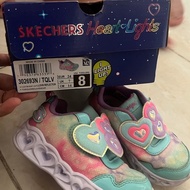 (preloved) Skechers HeartLightssepatu anak 302693N TQLV Size 8 EU 24 Turquoise Lavender