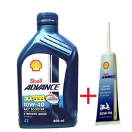 Nhớt xe ga Shell Advance AX7 Scooter 10W40 0.8L và láp shell - Mua 5 tặng 1 phểu