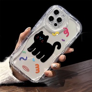 Black Cat Transparent Phone Case Vivo T1 5G/Y75 5G V29e 5G Y36 5G/Y27 5G Y20/Y20s/Y12s Y16