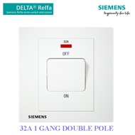 SIEMENS DELTA® Relfa SERIES 20A/32A/45A 1GANG & 1GANG 2WAY DOUBLE POLE SWITCH WITH NEON INDICATOR (S