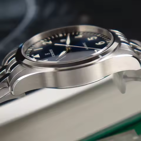 Cronos 39Mm Pilotes Quartz Watch Men L6057M VH31 Sweep Second Movement Sapphire BGW9 Luminous 100M W