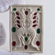 Jumbo size Kruba Krissana Thep Jamlang Barami with gems and Takrut. Hand written and engraved Yants.