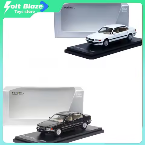 Almost Real 1/64 Alloy Car Model BMW 750iL E38 Black White AR Box Car Model BMW Collectible Model Ca