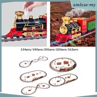 [AmlesoMY] Christmas Train Set Christmas Decor Train Track Toy Train Set Gift for Kids