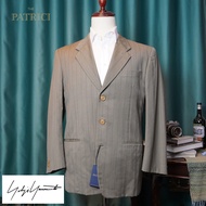 Y's for men (Yohji Yamamoto)-Balzer Jacket Coat In Brown Desert Striped Blazer