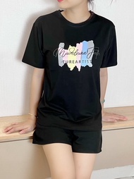 Áo thun nữ áo phông form vừa chất thun thái cotton 100 mẫu A08 màu đen