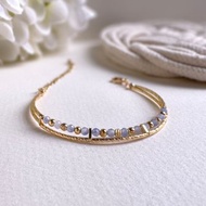 【十二月生日石】坦桑石 | 雙層水晶手鍊