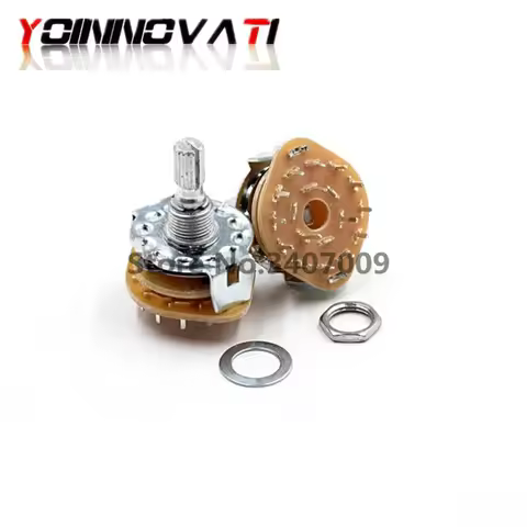 10PCS RS25 Shaft Panel Mount 1P11T 2P4T 2P5T 2P6T 3P3T 3P4T 4P3T Rotary Switch Selector Band