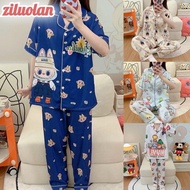 ZILUOLAN Pajamas, Cartoon Cotton Women Pajamas, Full Print Colorful Kawaii Anime Labubu Pajamas Wome