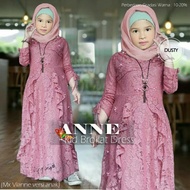 BAJU MUSLIM ANAK PEREMPUAN GAMIS BROKAT ANAK GAMIS ANAK PESTA ANNE