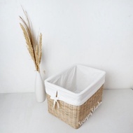 Rectangular Rattan Basket 35x25x25 + Cloth